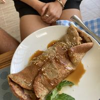 The best crepe ever! (With apple and cinnamon filling)   at Cambodhi in Kampot