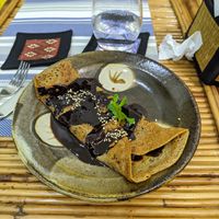 Crepe with chocolate at Cambodhi in Kampot