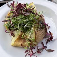Jacket potato with vegan cashew pesto  at The Granary  in Hay-on-wye