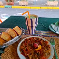 Jus concombre fleur d'oranger, entrée de légumes chaude at Zayna Moroccan Taste in Casablanca