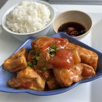 Tomato tofu  at An Nhi Chay in Hue