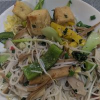 Stir fry vege with rice vermicelli 👍 at An Nhi Chay in Hue