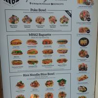 Main menu at Pho Rolls 62 in Richmond