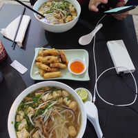 Vegan pho, vegan mi chay, vegan spring rolls, two sodas for €24 at Aobaba in Dublin