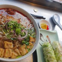 Hot and sour pho with summer rolls at Aobaba in Dublin