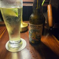 Pineapple cider at Osprey's Restaurant in Oak Beach