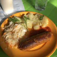 Sausage with cabbage and potato   at Internet Cafe in Yerevan