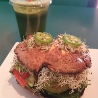 Raw portobello burger at Rainbow's End in Las Vegas