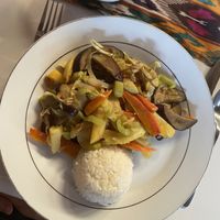 Grilled vegetables with ricee  at Khorzem Art Restaurant in Khiva