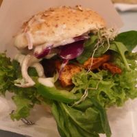Smoked tofu burger at Krowarzywa - Hoza in Warsaw
