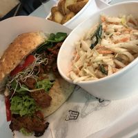 Pastrami Burger + Fries + Cole Slaw (~8 Euro) at Krowarzywa - Hoza in Warsaw