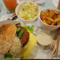 Beyond burger with BBQ sauce and mustard at Krowarzywa - Hoza in Warsaw