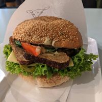 Tempeh burger at Krowarzywa - Hoza in Warsaw