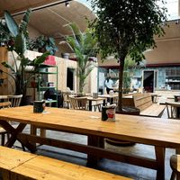 Inside, it looks like a garden at Garden Pizza in Igualada