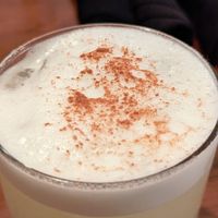 Vegan Aquafaba Pisco Sour at Roots Latin Grill in Springfield