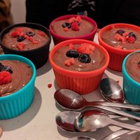 Chocolate dessert with a vegan tofu/avocado base at Roots Latin Grill in Springfield