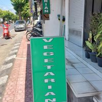 Outside the restaurant at Crispy Bali Vegetarian  in Gianyar
