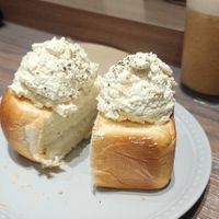 Tofu "egg" mayo salad on bread at Plants Only Bakery - 純植烘焙所 in Taichung