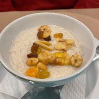 Sweet rice desert (traditional Portuguese recipe) at Veganapati in Lisbon