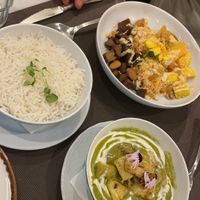 Green curry and the poke bowl   at Veganapati in Lisbon