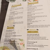 Menu at Veganapati in Lisbon