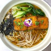 Their vegan ramen is amazing! And beautiful! at Veganapati in Lisbon