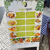 The street side menu.  at Veganapati in Lisbon