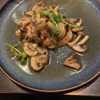 Garlic mushrooms, included enoki, shitake and chestnut   at Di Sopra in Alnwick