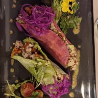 Vegan tacos at New Garden in Cusco