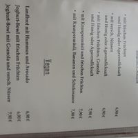 Menu at Kaffeenote in Bruehl