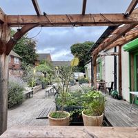 Garden and outdoor tables   at Squash Cafe & Shop in Liverpool
