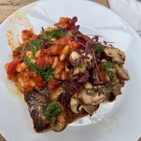 Beans and mushrooms on toast   at Squash Cafe & Shop in Liverpool