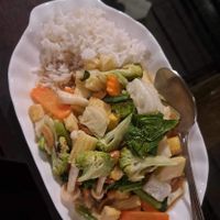 Stir fried vegetables with cashuw nuts  at Tha Khao Bay View Bungalow & Restaurant in Phang Nga