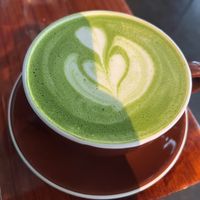 matcha latte at Immortal Cafe & Supply in Sacramento