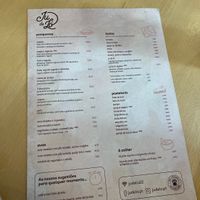 Menu  at Ju De Ló in Matosinhos