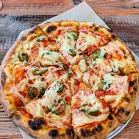 Hawaiian pizza at Vegan Pizza in Garden Grove