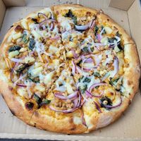 Spicy Thai (no mushrooms; add extra garlic) 😋 at Vegan Pizza in Garden Grove