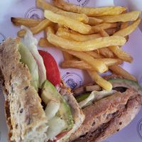 Vegan baguette at Blossom Owl in Kalamata