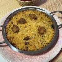Arroz amigo do pato - Portuguese style “duck” ricee  at SHANTI - Cantina Vegan in Marinha Grande