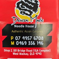 Pamphlet at Dragon Magic Noodle House in West Mackay