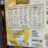 Menu on window  at Bartali Pizza Co in Girona