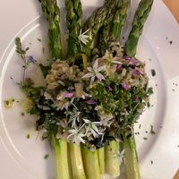 Grüner Spargel mit Risottoreis at Dorfstube in Gersfeld