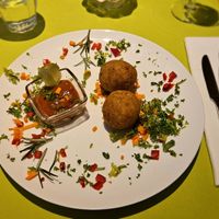 Arancini with cashew cream at Veggies on Fire in The Hague