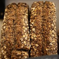 whole rye bread with white sesame, black sesame, sunflower seeds, pumpkin seeds, whole oats and linse-seeds  at Thomas' Bakeshop Boutique in Mallorca