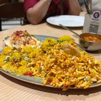 The KP Chaat Platter. (Please note the ‘dahi wada’ that’s a part of this dish is not vegan - contains yogurt).   at Kailash Parbat in Bangalore