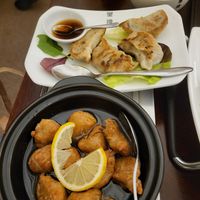 Lemon chicken, veg gyoza at Royal Baths Chinese Restaurant in Harrogate