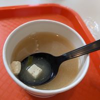 Miso soup at BIBIBOP in Columbus