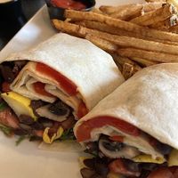 Roasted veggie wrap with black beans at Element 41 in Chardon
