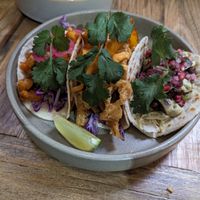 Vegan taco trio at Bowery Kitchen and Bar in Katoomba