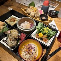 Bento box-style vegan delight  at Tokyo Vegan Ramen Center in Tokyo